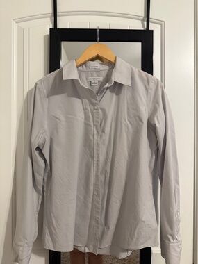 Liz Claiborne Men's Light Gray Button-Down Dress Shirt